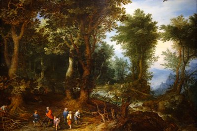 アブラハムとアイザックの森の風景 作： Jan the Elder Brueghel